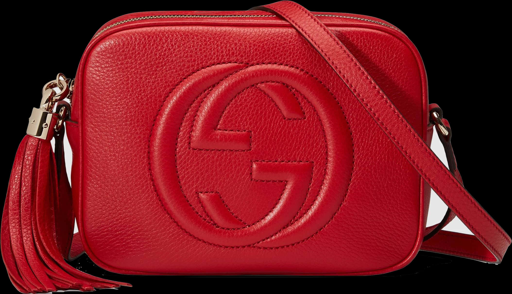 Red Gucci Leather Crossbody Bag PNG