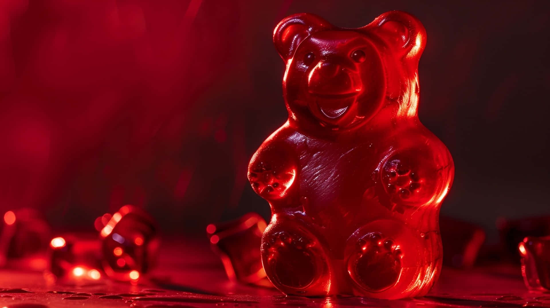 Red Gummy Bear Illuminated Wallpaper