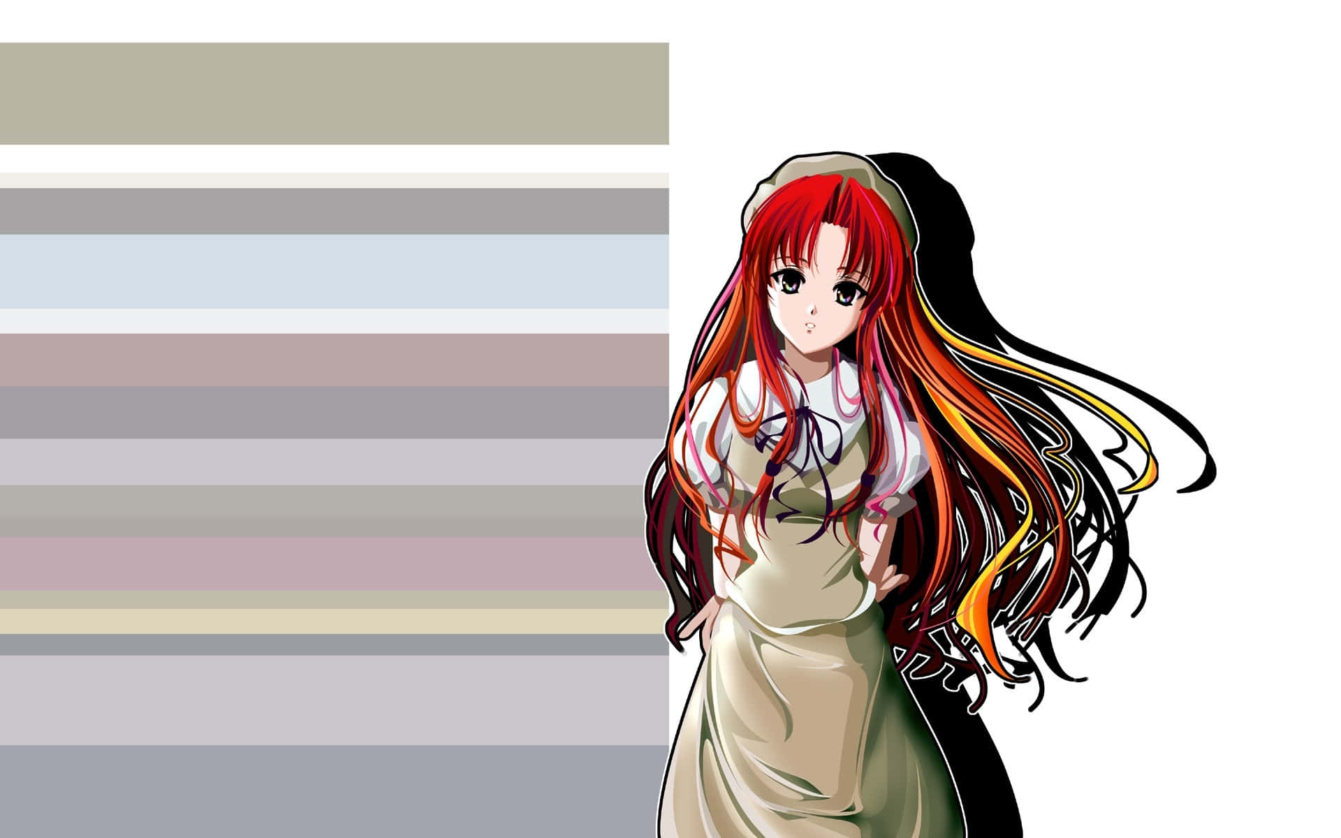 Red Haired Anime Character Illustration Wallpaper