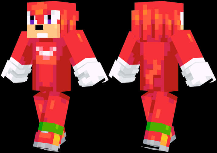 Red Haired Anime Character Minecraft Skin PNG