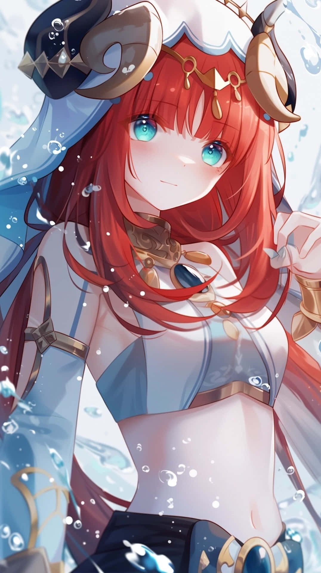 Red Haired Anime Characterwith Blue Eyes Wallpaper