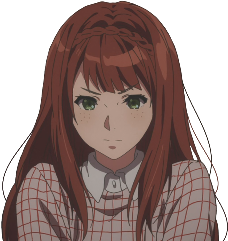 Red Haired Anime Girl Portrait PNG