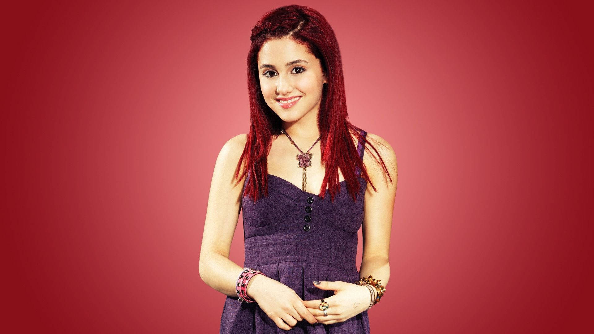 Ariana Grande Dazzles in Red Hair Wallpaper