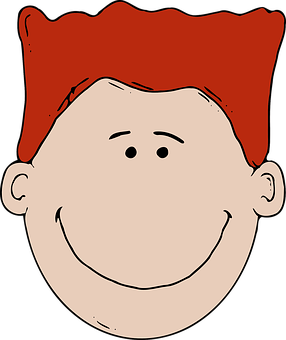 Red Haired Cartoon Boy Smiling PNG