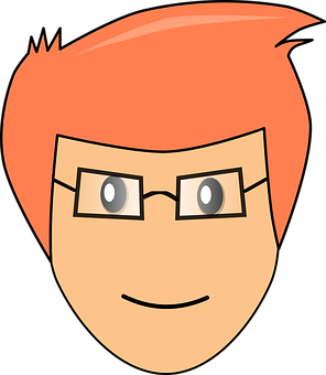 Red Haired Cartoon Character Headshot PNG