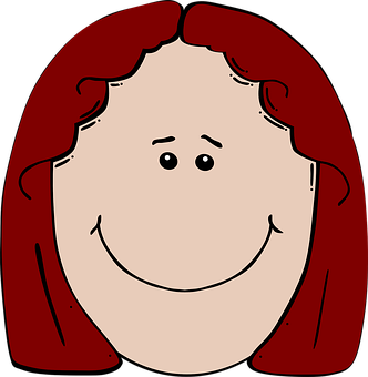 Red Haired Cartoon Face PNG
