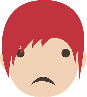 Red Haired Cartoon Face Expression PNG