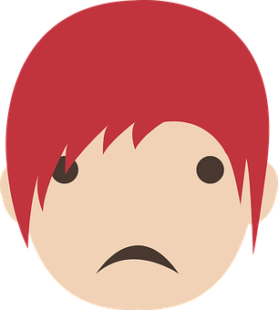 Red Haired Cartoon Face Graphic PNG