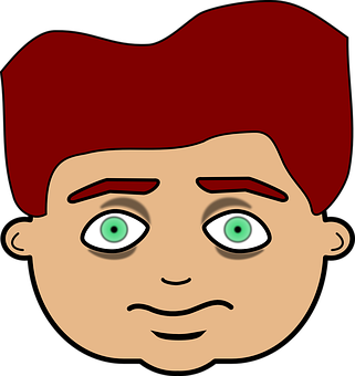 Red Haired Cartoon Face PNG