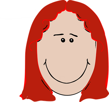 Red Haired Cartoon Face PNG