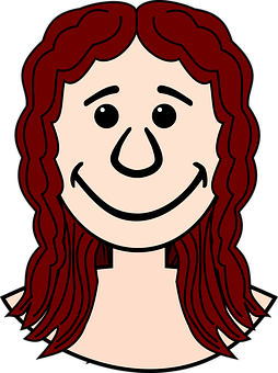 Red Haired Cartoon Female Smiling PNG