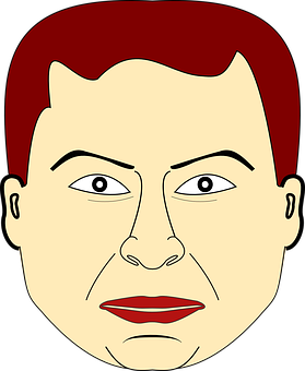 Red Haired Cartoon Man Vector PNG