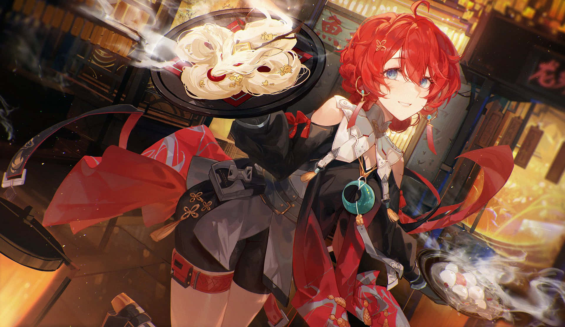 Red Haired Chef Anime Character Wallpaper