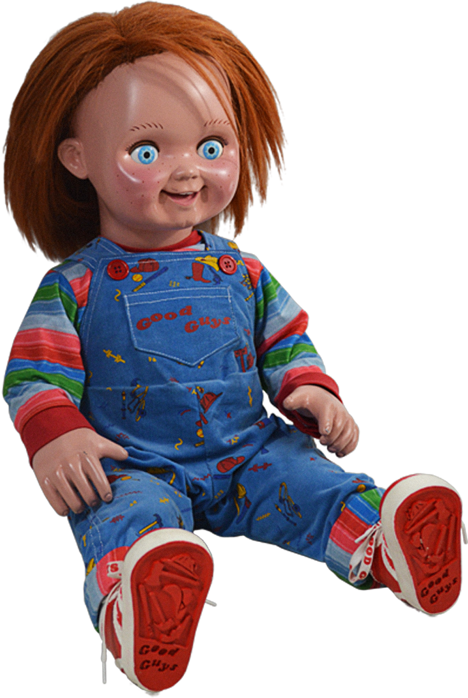 Red Haired Dollin Blue Overalls PNG