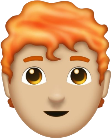 Red Haired Emoji Face PNG