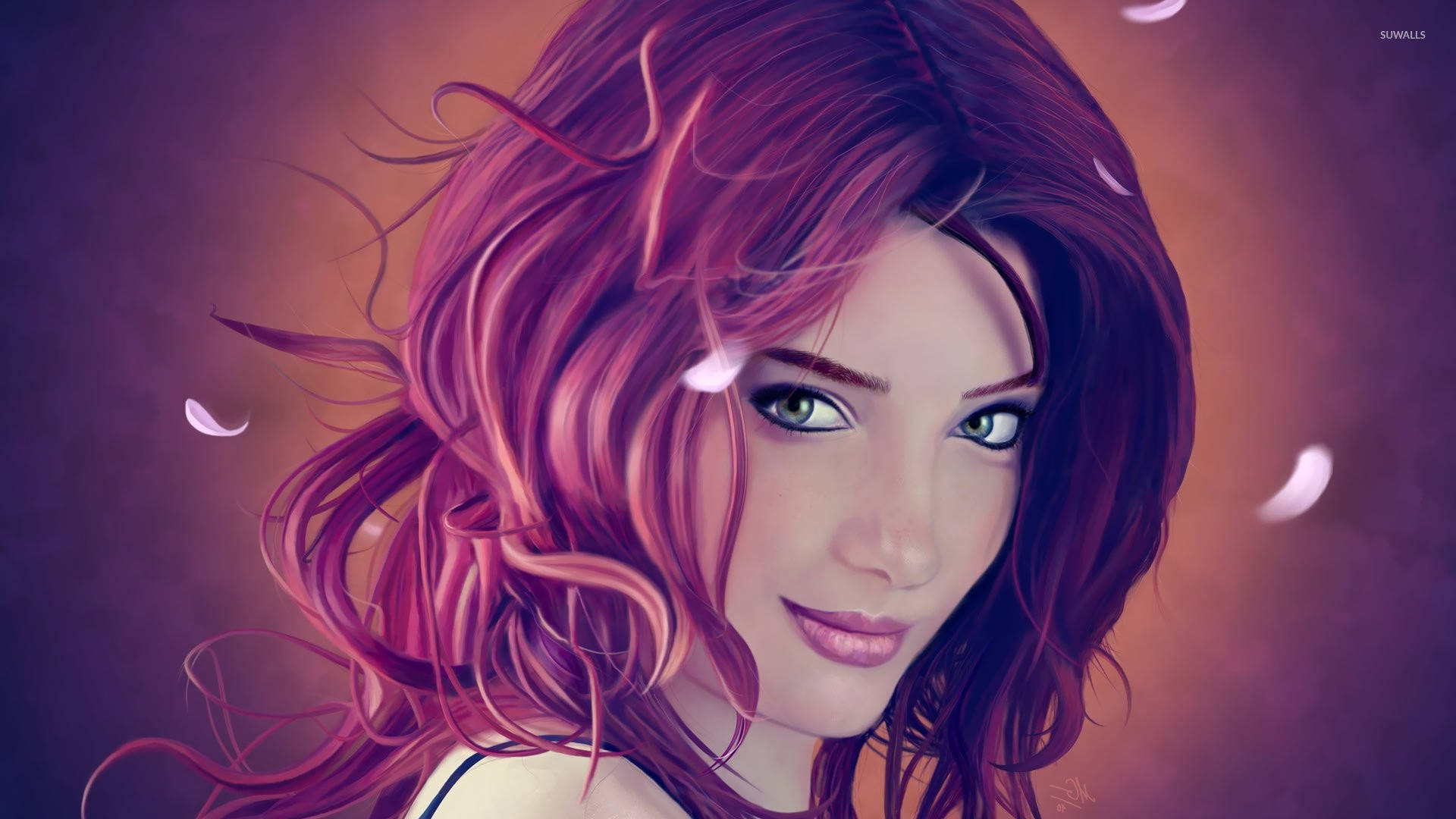 Red-Haired Girl Smile Wallpaper