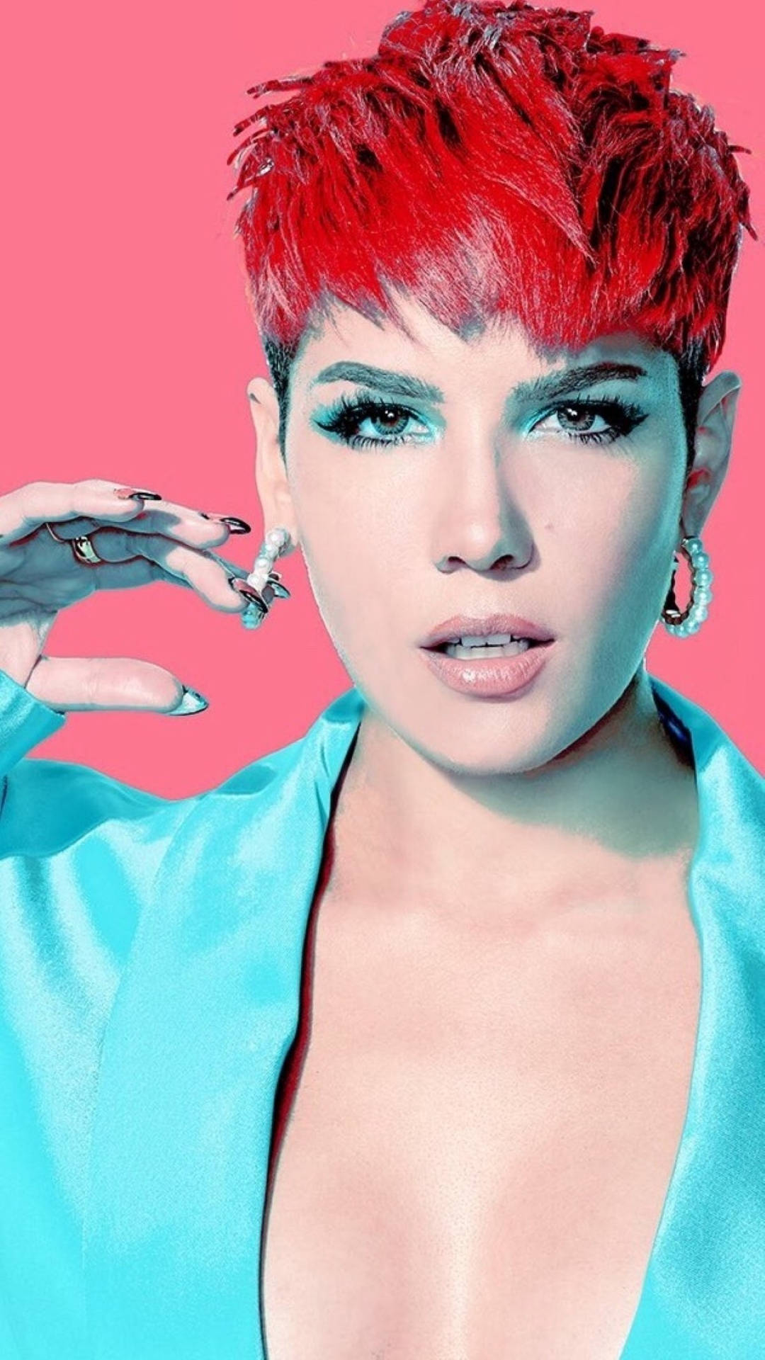 Red-haired Halsey Background