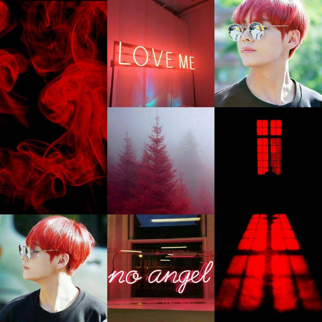 Red-Haired Kim Tae-Hyung Aesthetic Wallpaper