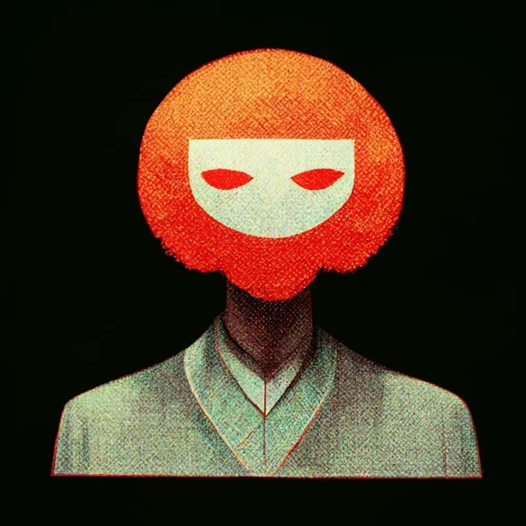 Red Haired Masked Figure Wallpaper