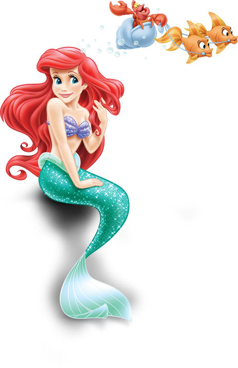 Red Haired Mermaid Friends Clipart PNG