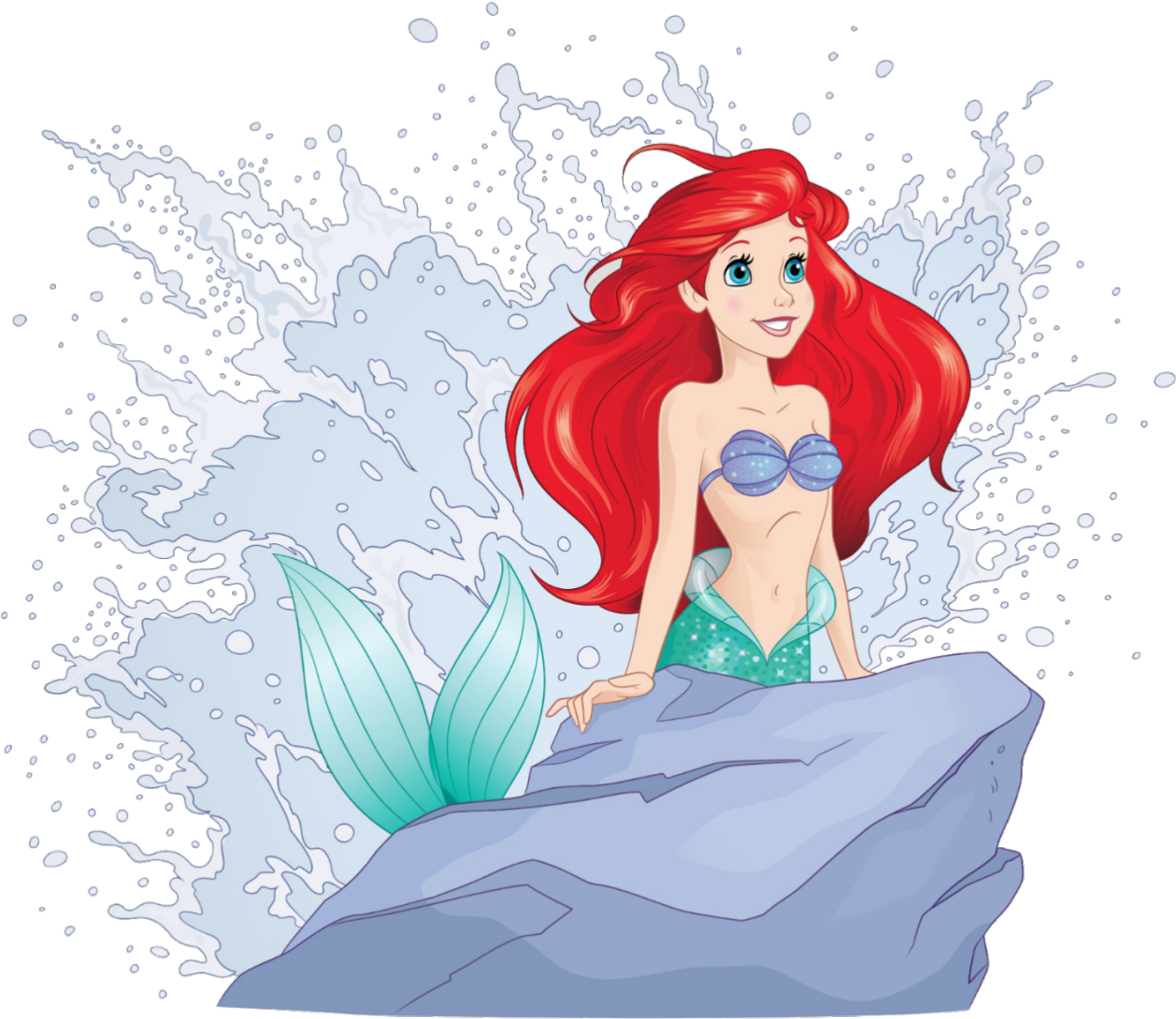 Red Haired Mermaid Splash PNG