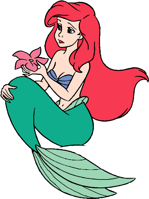 Red Haired Mermaidwith Starfish PNG