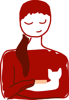 Red Haired Person Holding White Cat PNG