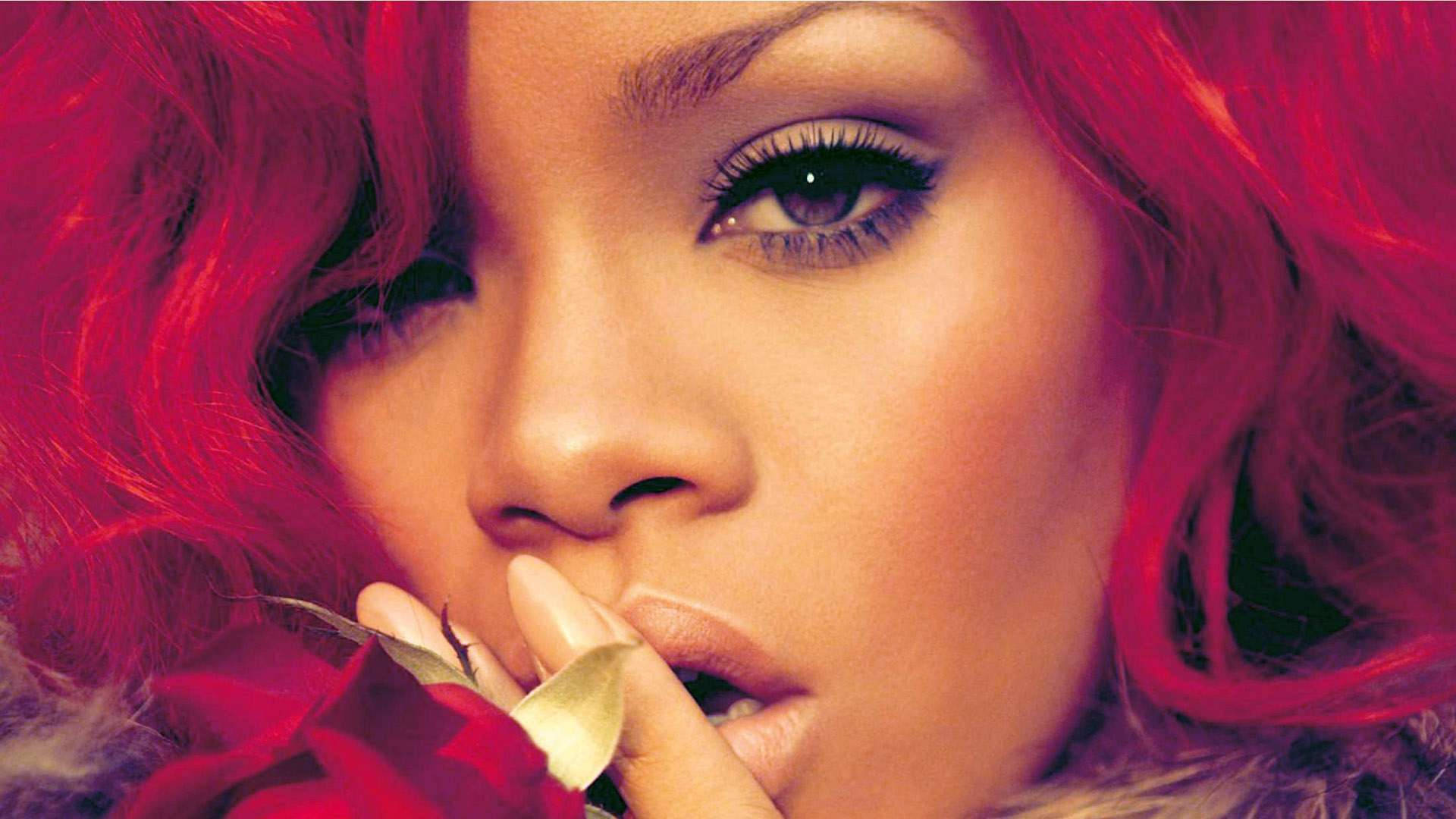 Red-haired Rihanna Background