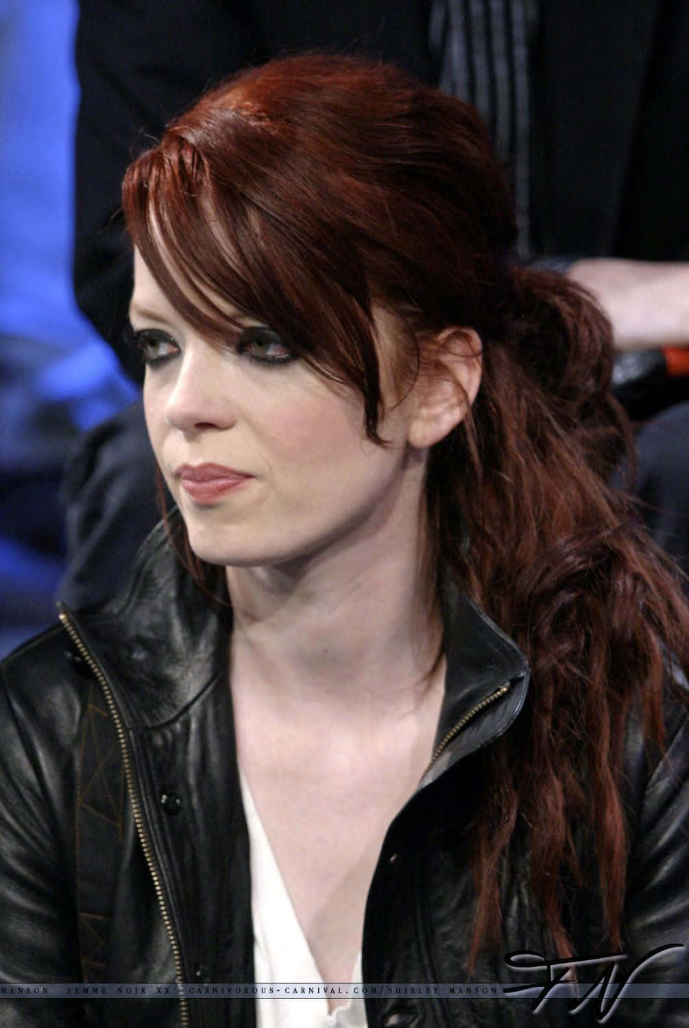 Red Haired Woman Leather Jacket Wallpaper
