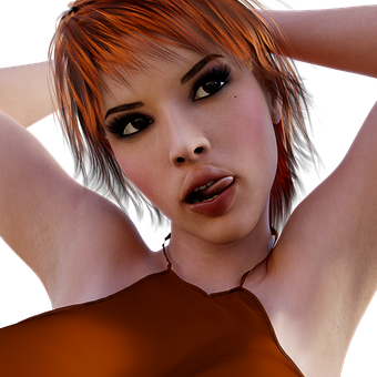 Red Haired3 D Character Portrait PNG