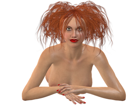 Red Haired3 D Model PNG