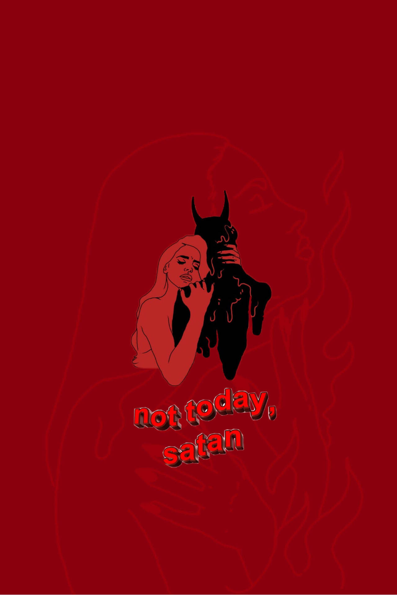 Red Halloween Grunge Satan Wallpaper