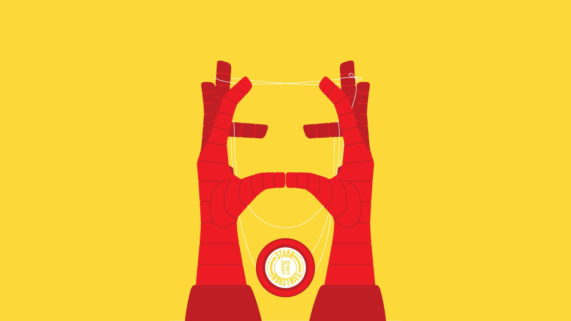 The Progressively Glowing Red Hand of Iron Man Logo Wallpaper