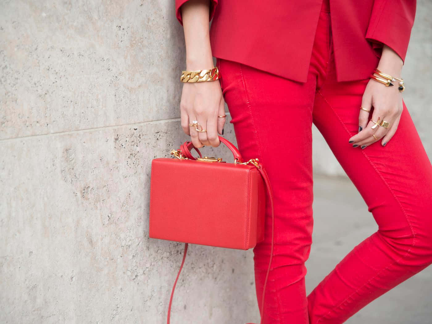 Elegant Red Handbag on White Background Wallpaper