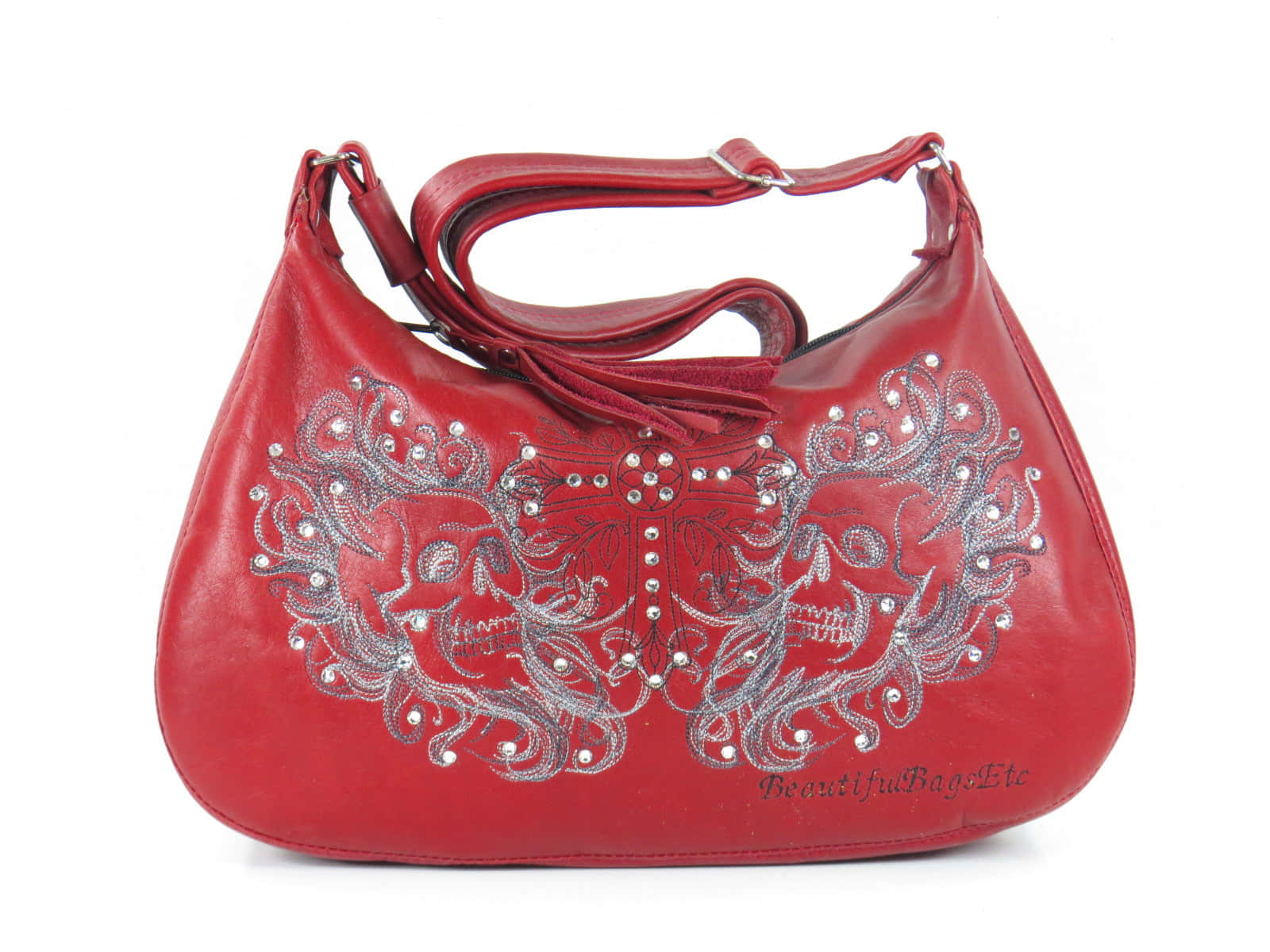 Chic Red Handbag on a white background Wallpaper