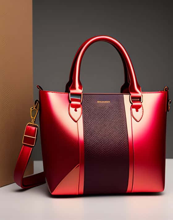 Elegant Red Handbag on a Glossy Surface Wallpaper