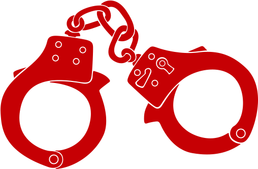 Red Handcuffs Vector Illustration PNG