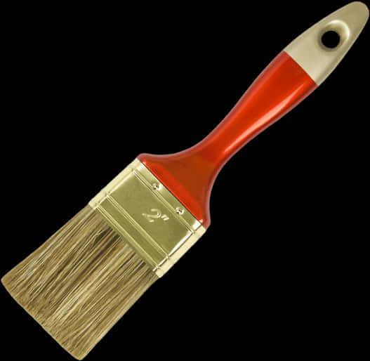 Red Handled Paintbrush Isolated PNG