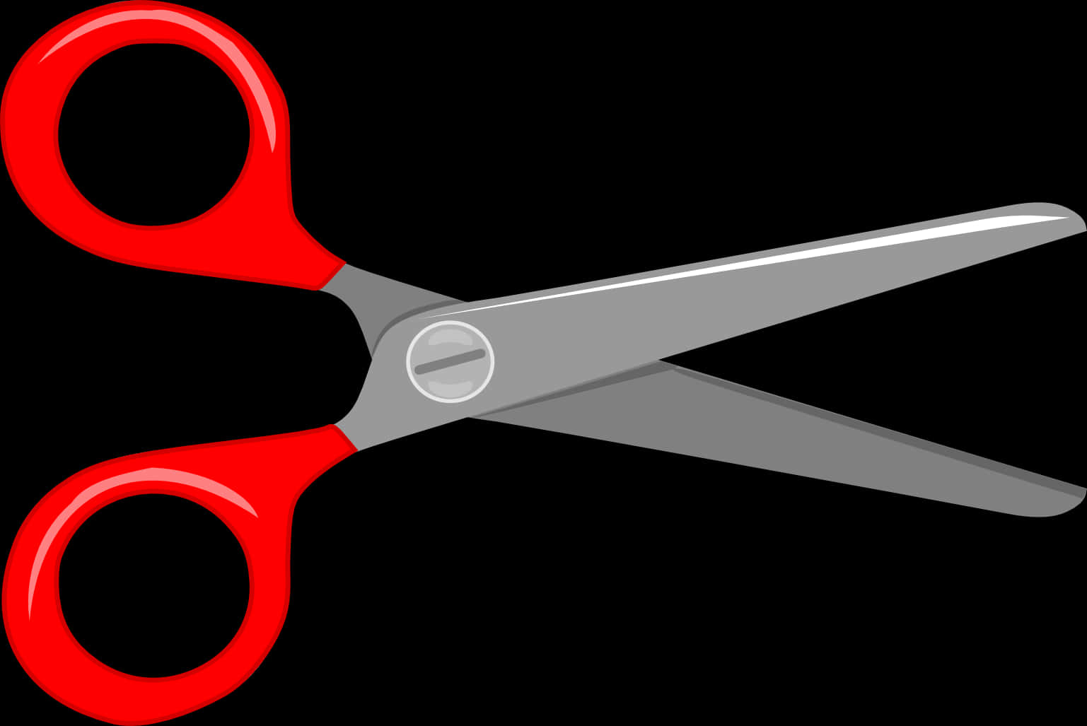 Red Handled Scissors Vector PNG