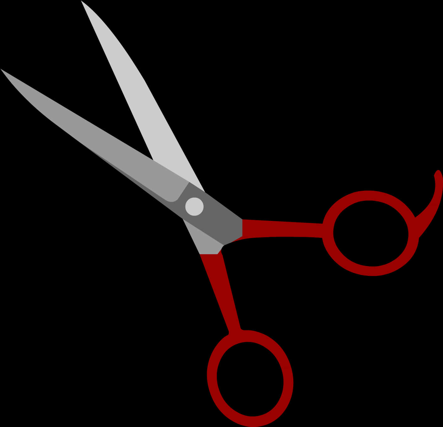 Red Handled Scissors Vector Illustration PNG