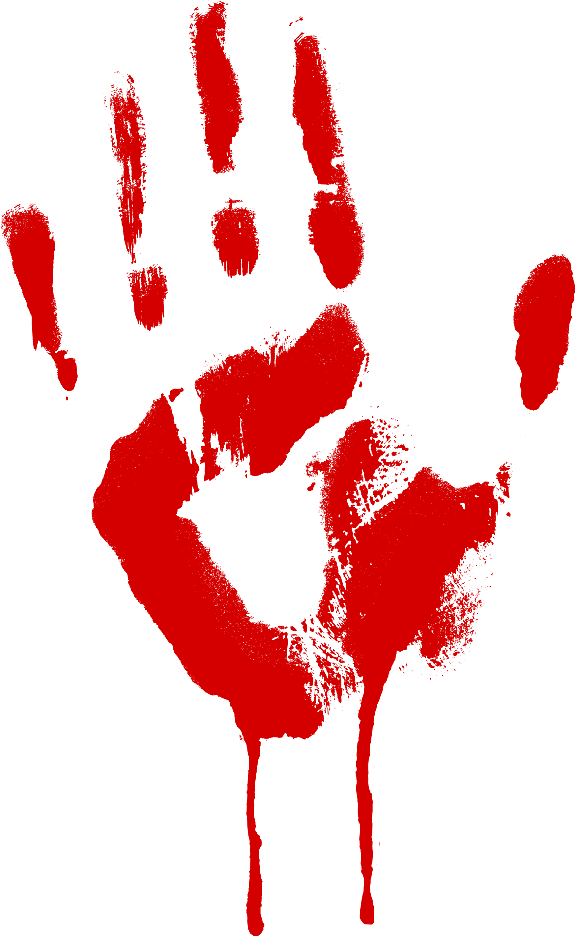 Red Handprint Bloody Smear PNG