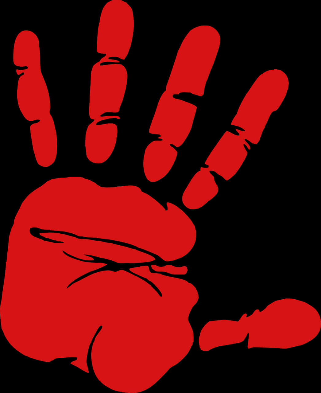 Red Handprint Graphic PNG