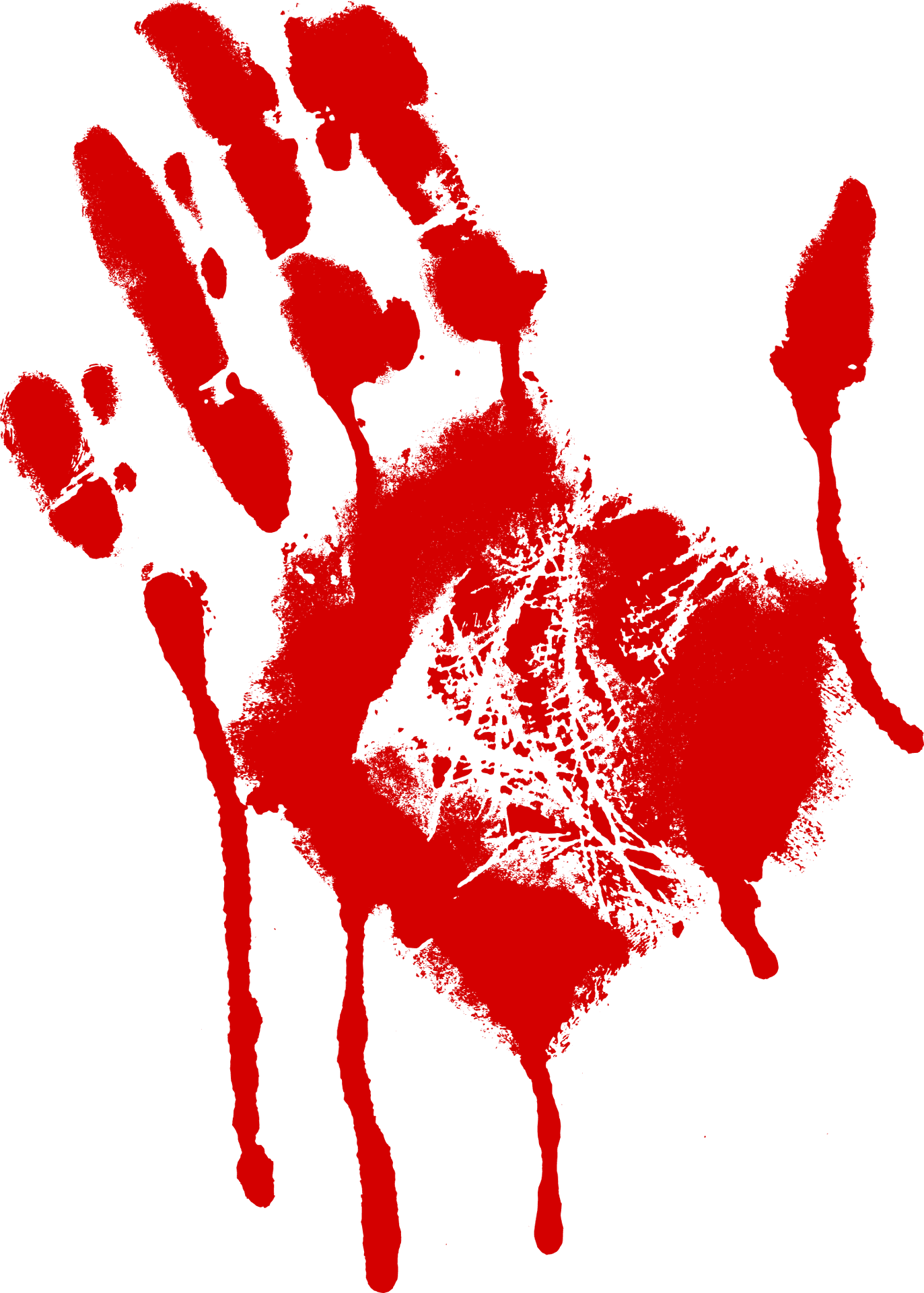 Red Handprint Pattern PNG