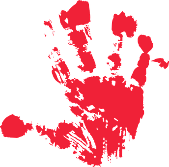 Red Handprint Silhouette PNG