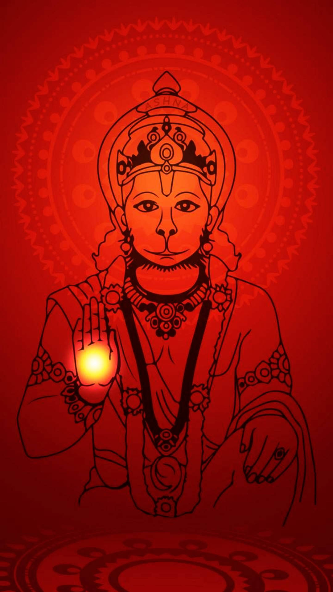 Red Hanuman Art