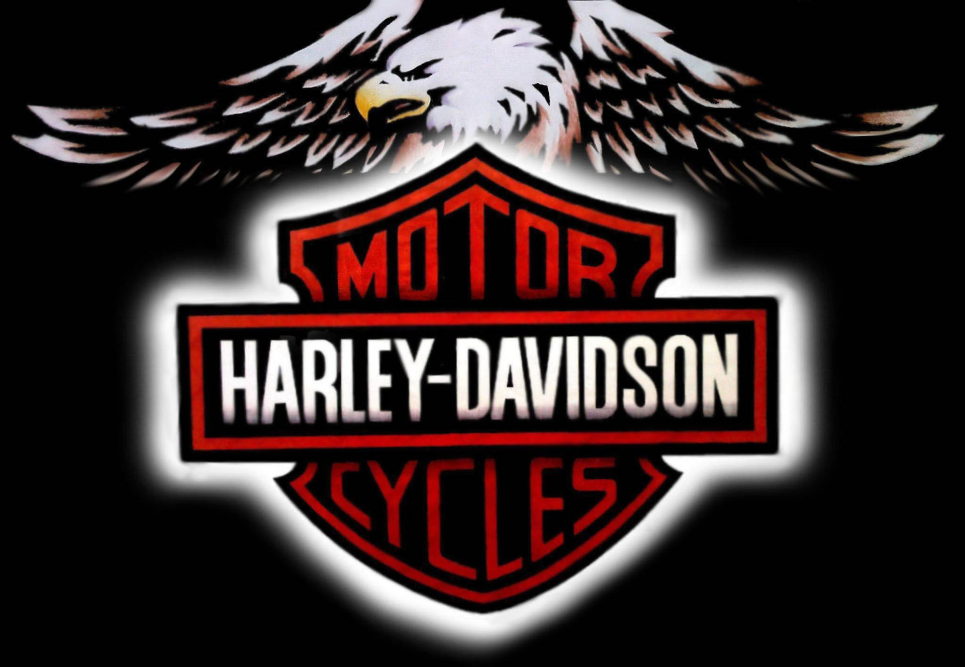 Red Harley Davidson Logo With Eagle Picture