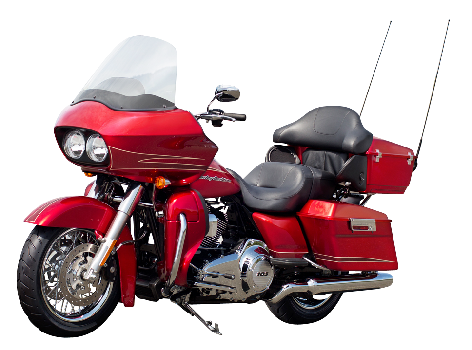 Red Harley Davidson Touring Motorcycle PNG