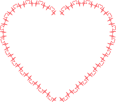 Red Hash Heart Outline PNG