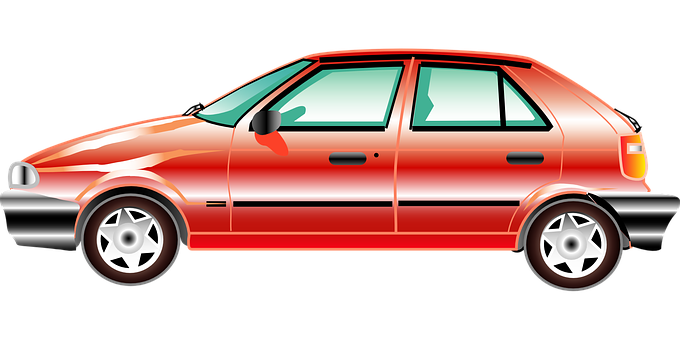 Red Hatchback Car Illustration PNG