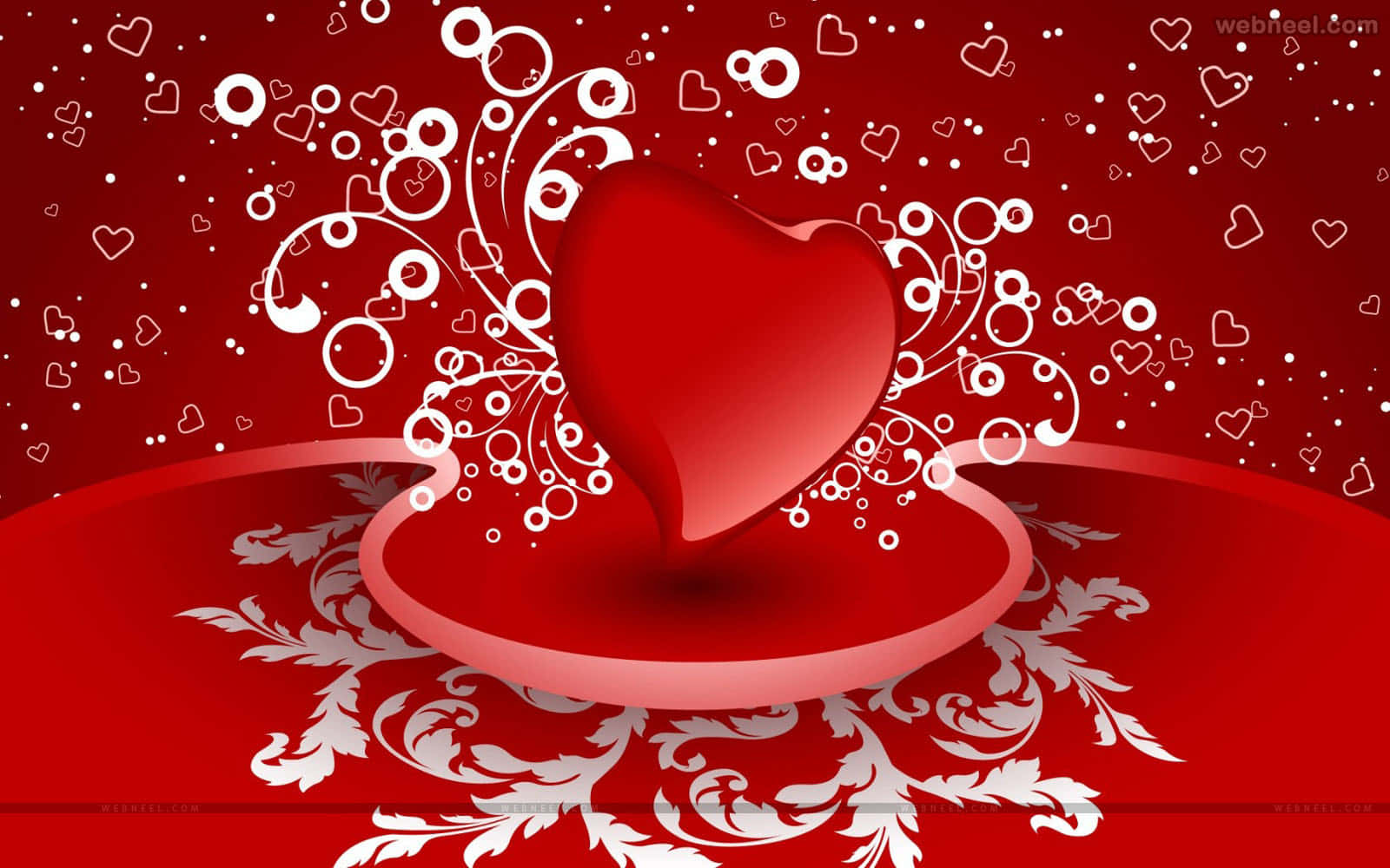 Et lyst rødt hjerte, perfekt til kærlighed og romantik Wallpaper